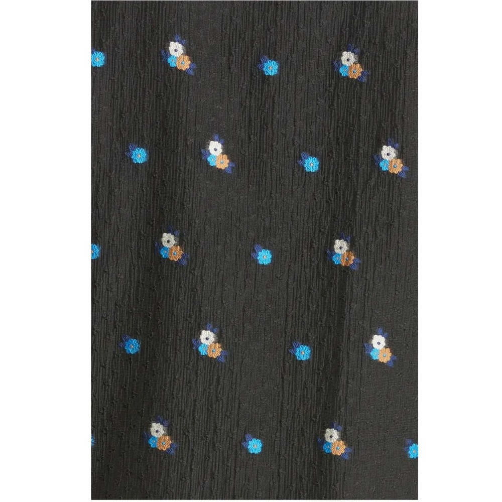 Chic Black and Blue Patterned Midi Dress - Picture 6 of 6